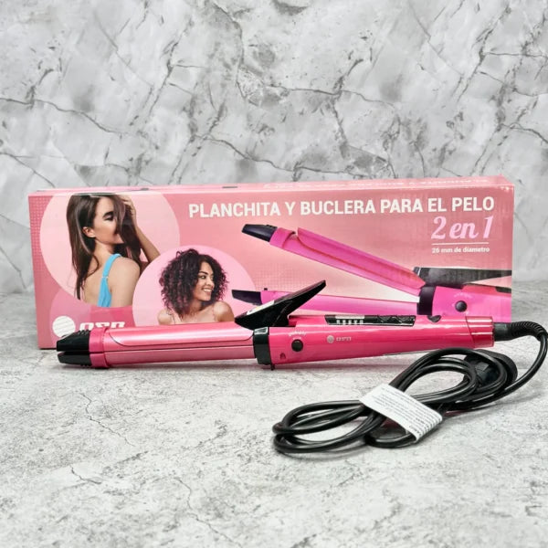 Planchita y buclera p/ pelo OSR 2 en 1