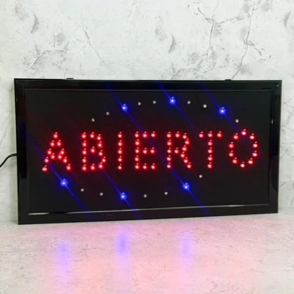 Cartel led «ABIERTO»
