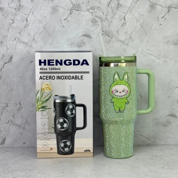Jarro quencher strass labubu 1200ml Hengda YQ10363