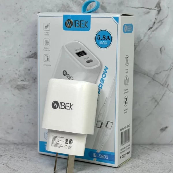 Cargador Tipo C a Tipo C Ibek 5.8A IB-5803