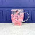 Taza floreada doble pared