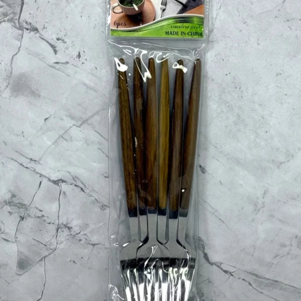 Cubiertos de madera Yuan x6 pcs