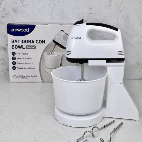 Batidora con bowl Amwood AW-366