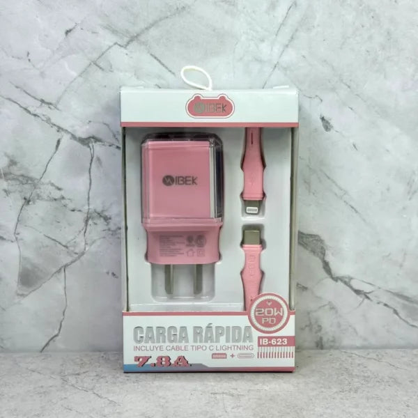 Cargador ibek tipo C a Iphone IB-623