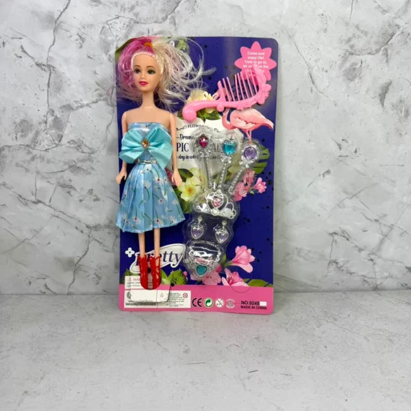 Muñeca Barbie con espejo en bolsa